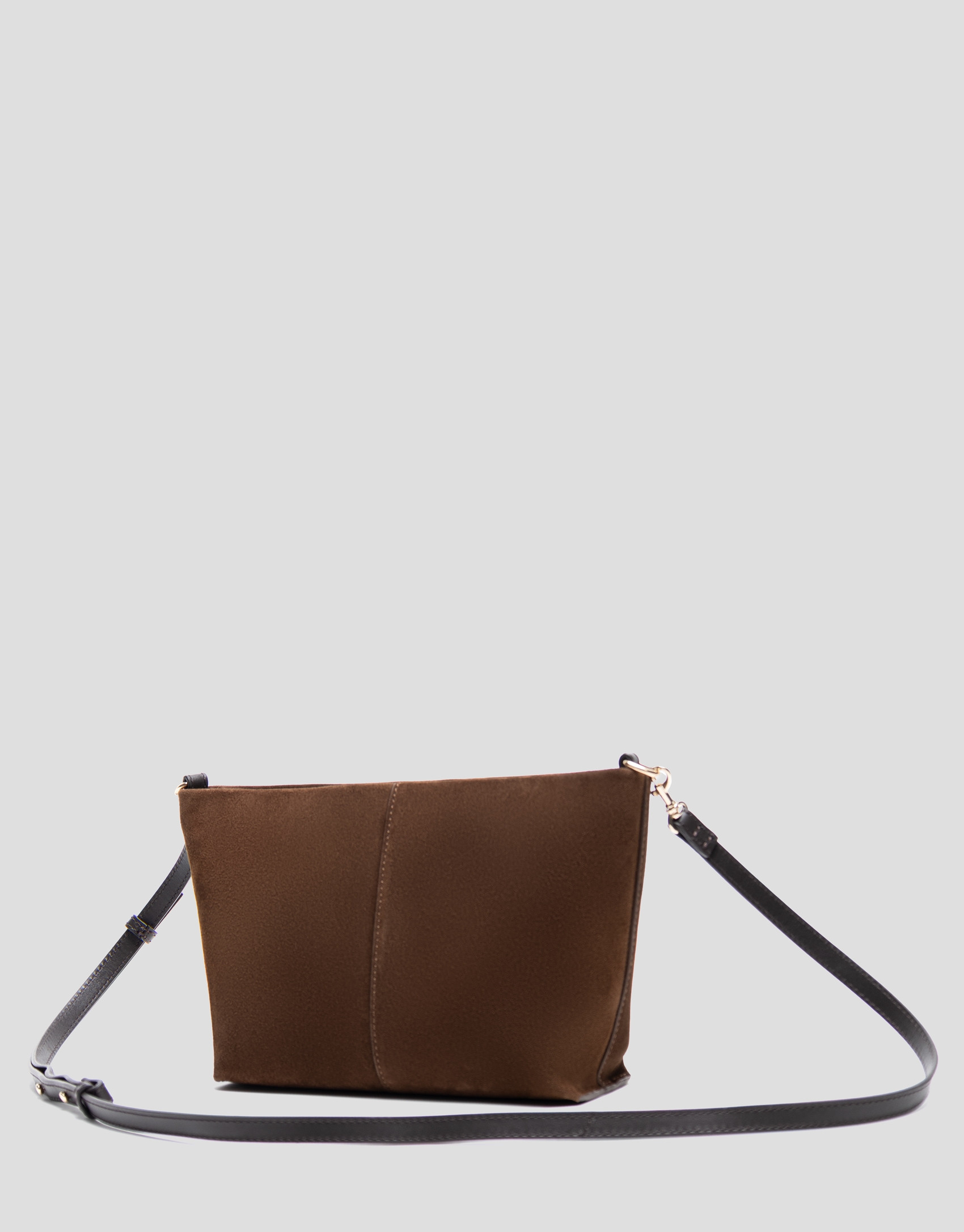 Megan Messenger brown suede shoulder bag | Roberto Verino