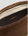 Megan Messenger brown suede shoulder bag | Roberto Verino