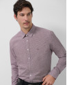 Camisa sport slim ciruela estampado geométrico | Roberto Verino