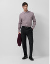 Camisa sport slim ciruela estampado geométrico | Roberto Verino