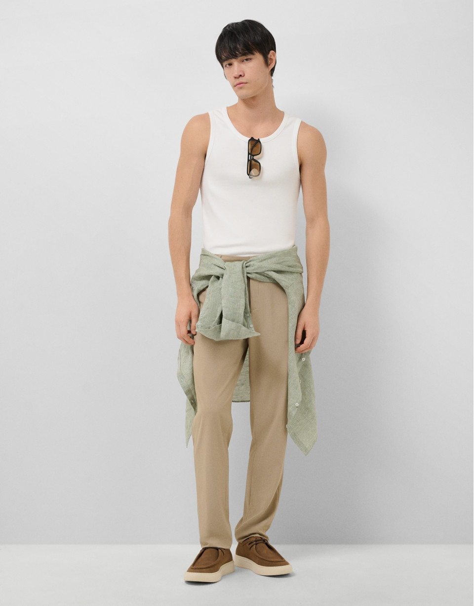 White ribbed waistcoat - Man - SS2026 | Roberto Verino