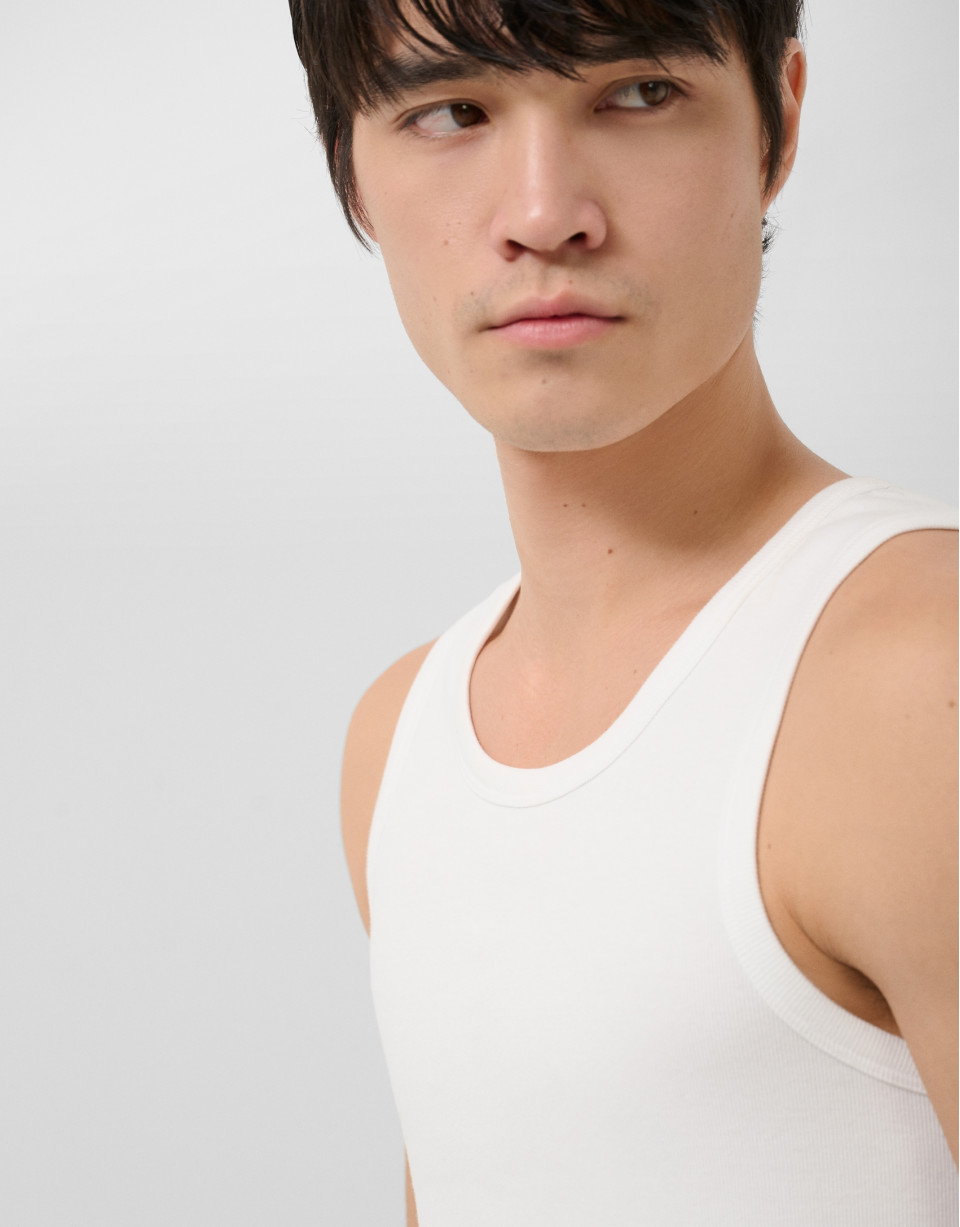White ribbed waistcoat - Man - SS2026 | Roberto Verino