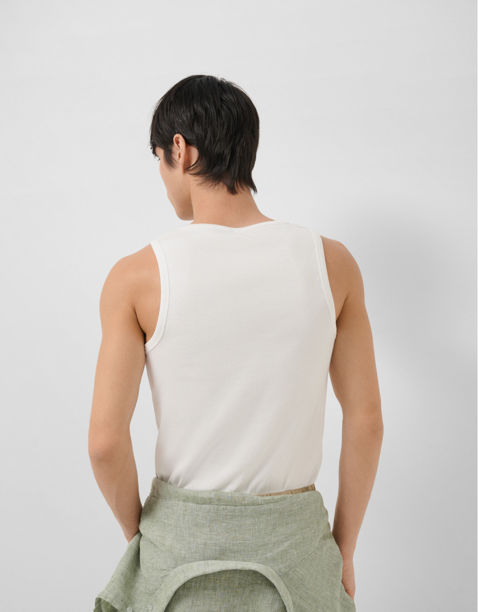 White ribbed waistcoat - Man - SS2026 | Roberto Verino