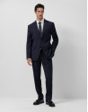 Dark blue regular fit half canvas suit - Verano | Roberto Verino