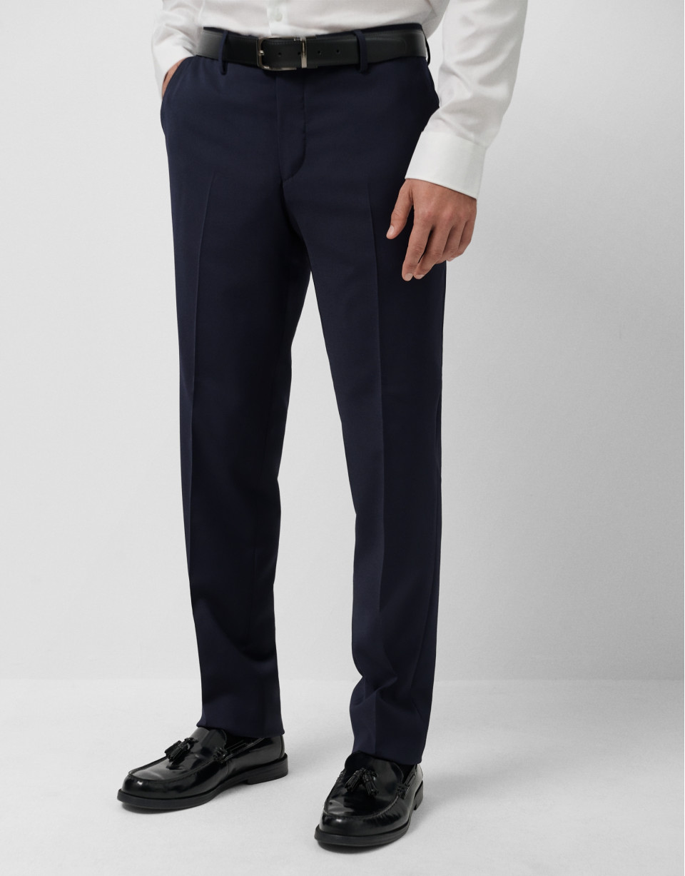 Dark blue regular fit half canvas suit - Verano | Roberto Verino
