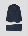 Regular fit dark blue half canvas suit - Man | Roberto Verino
