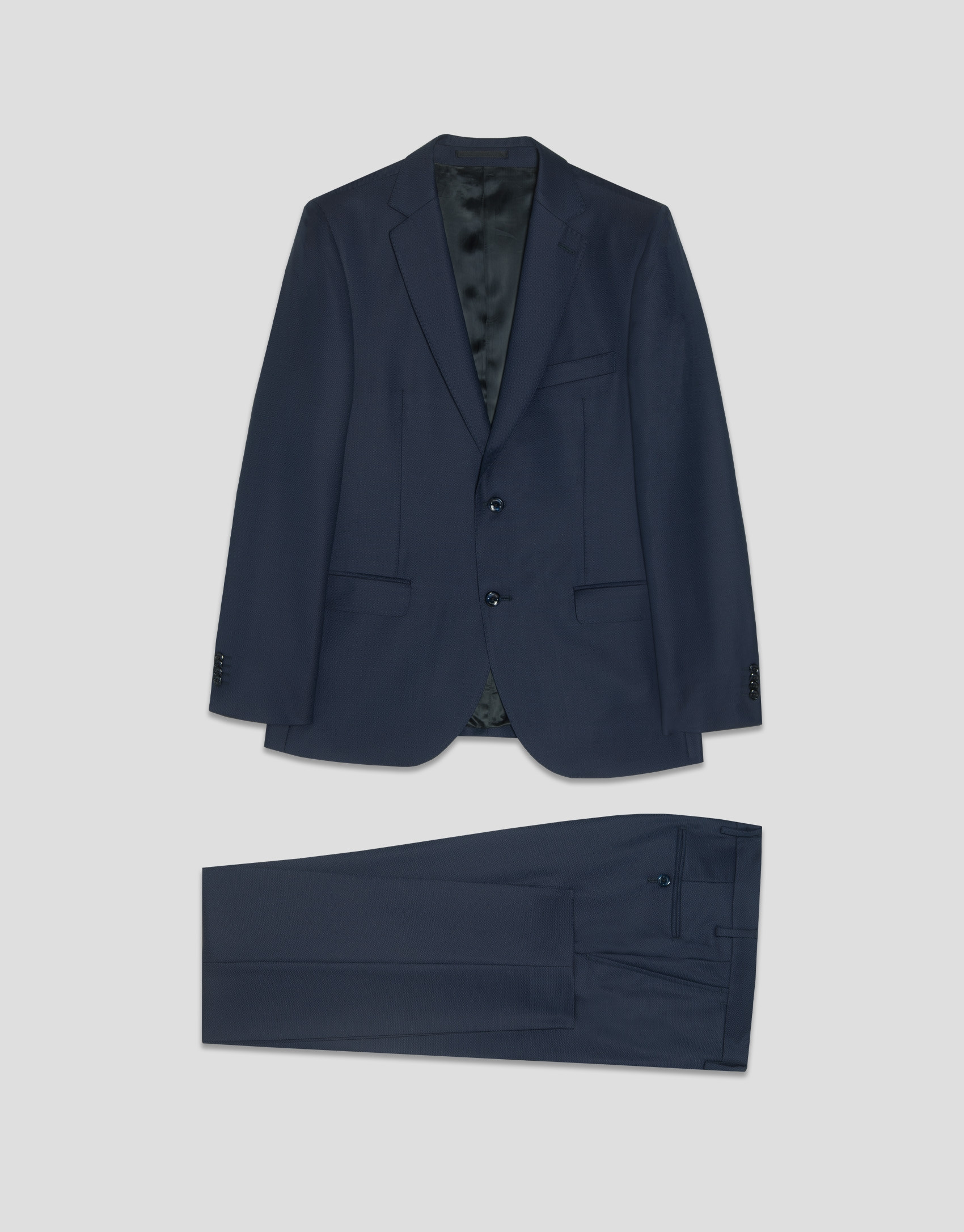 Regular fit dark blue half canvas suit - Man | Roberto Verino