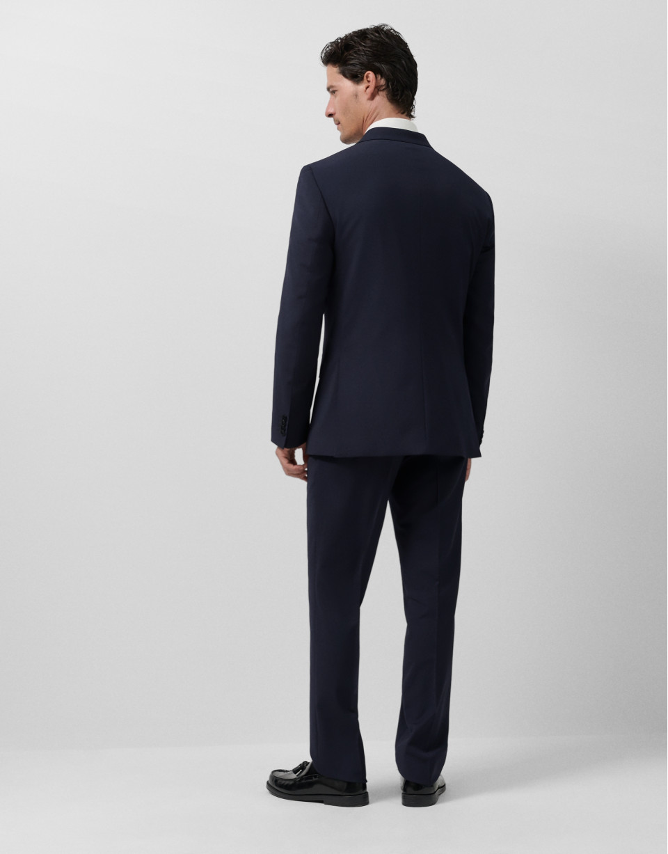 Dark blue regular fit half canvas suit - Verano | Roberto Verino