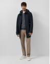 Navy trench coat with detachable bib - Man | Roberto Verino