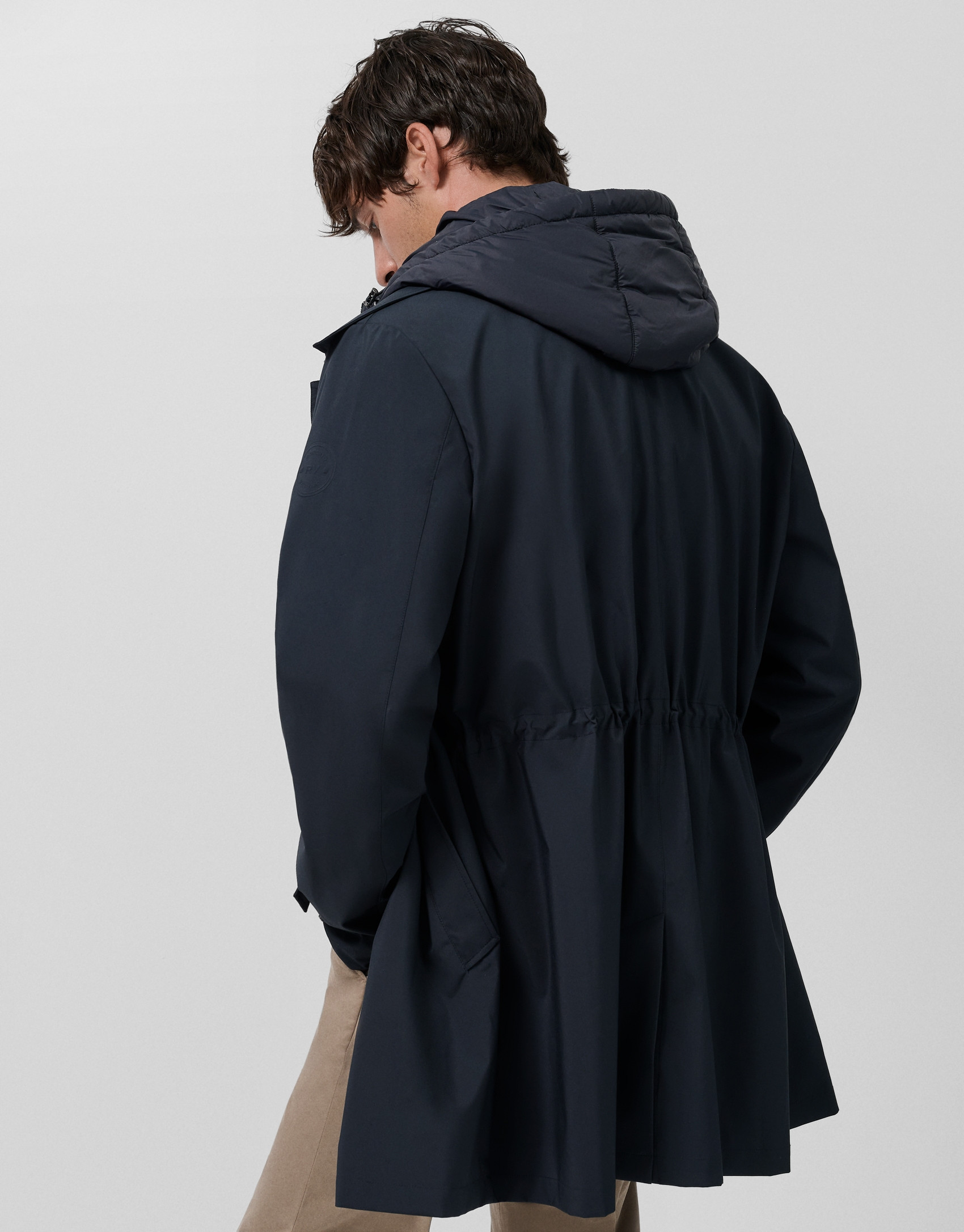 Gabardina con pechera desmontable marino | Roberto Verino