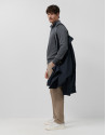 Gabardina con pechera desmontable marino | Roberto Verino