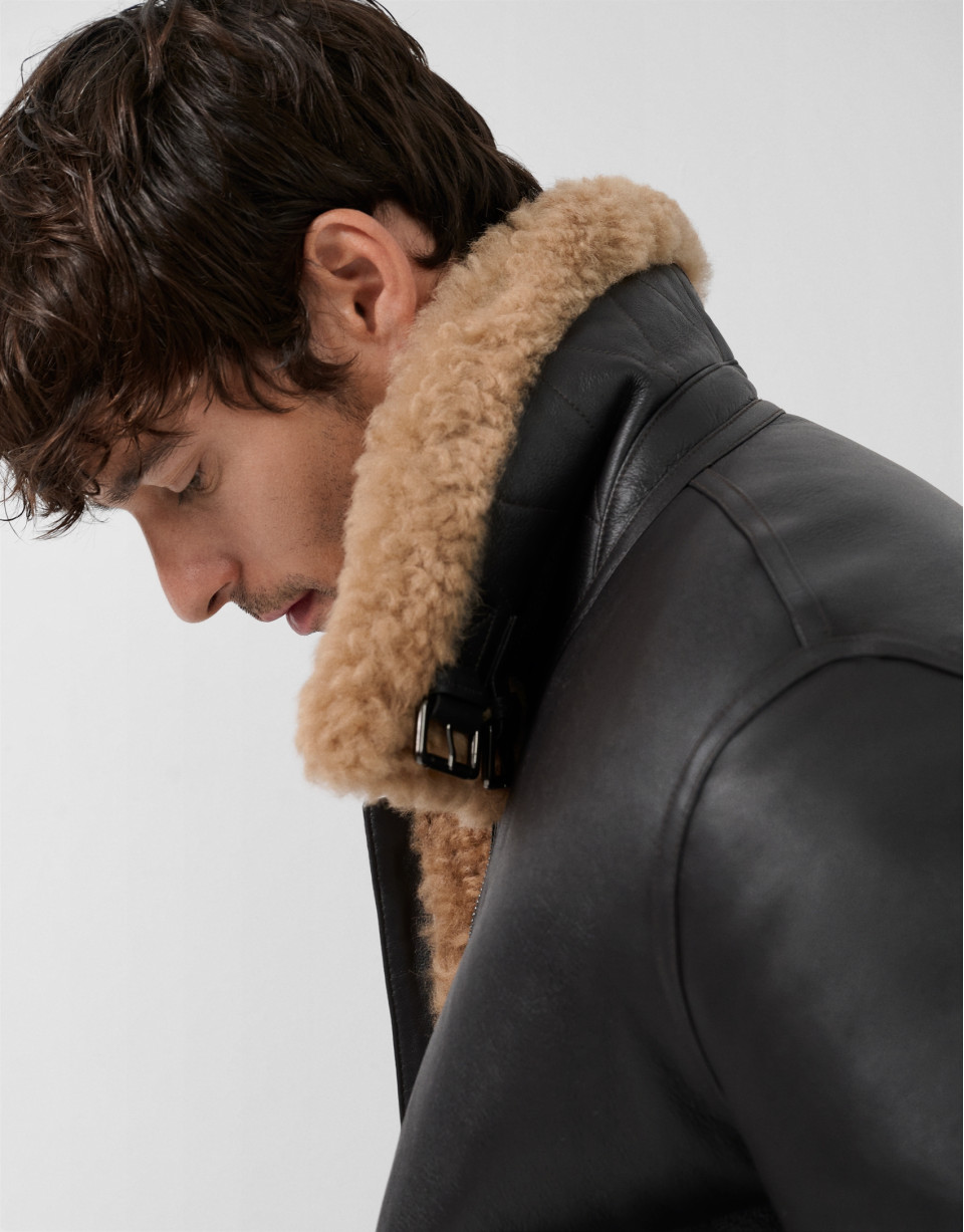 Brown double-sided jacket - Man - AW2025 | Roberto Verino