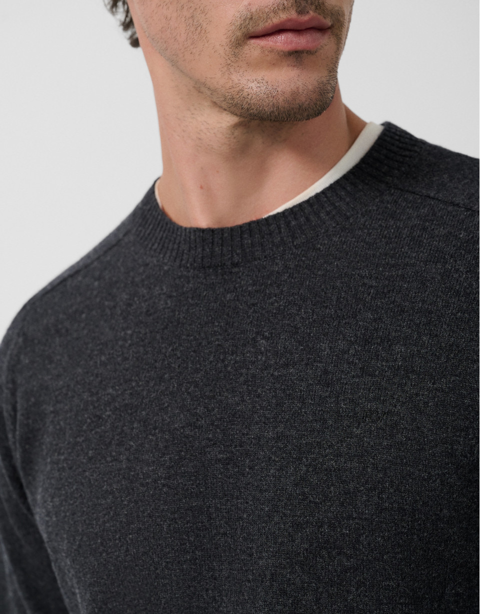 Jersey lana/cashmere gris oscuro - Hombre | Roberto Verino