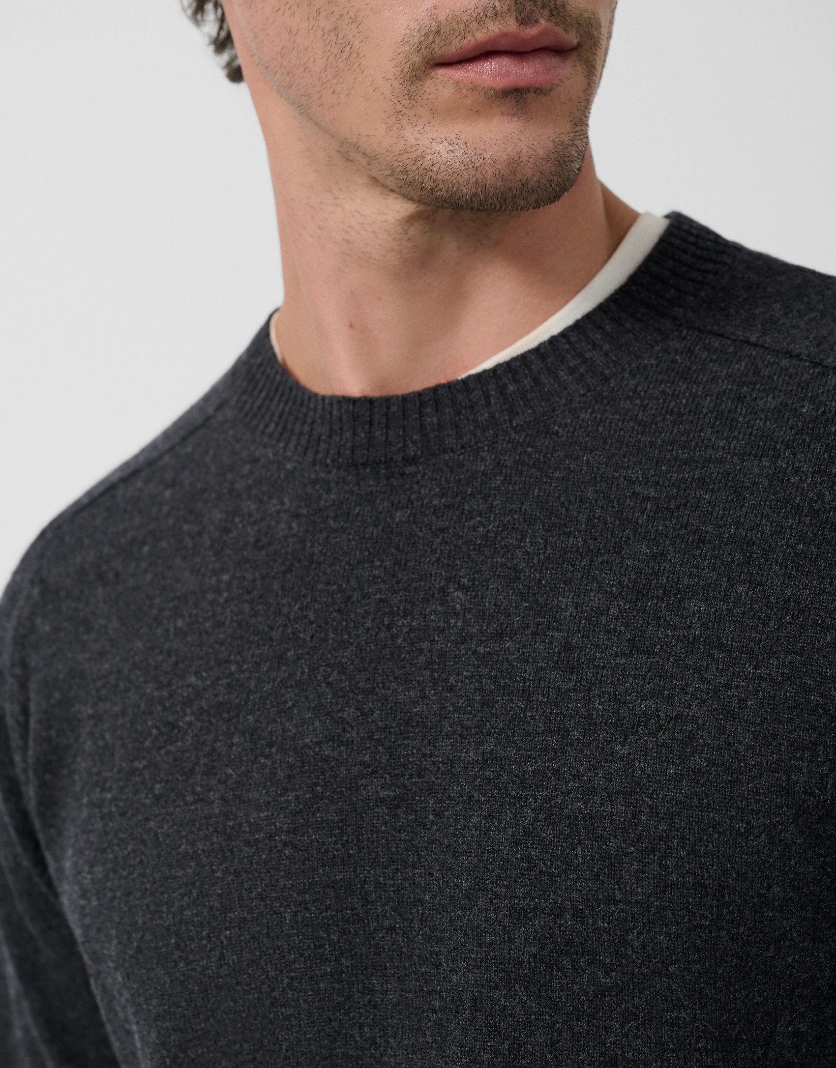Jersey lana/cashmere gris oscuro - Hombre | Roberto Verino