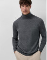 Jersey cuello cisne lana gris melange - Hombre | Roberto Verino