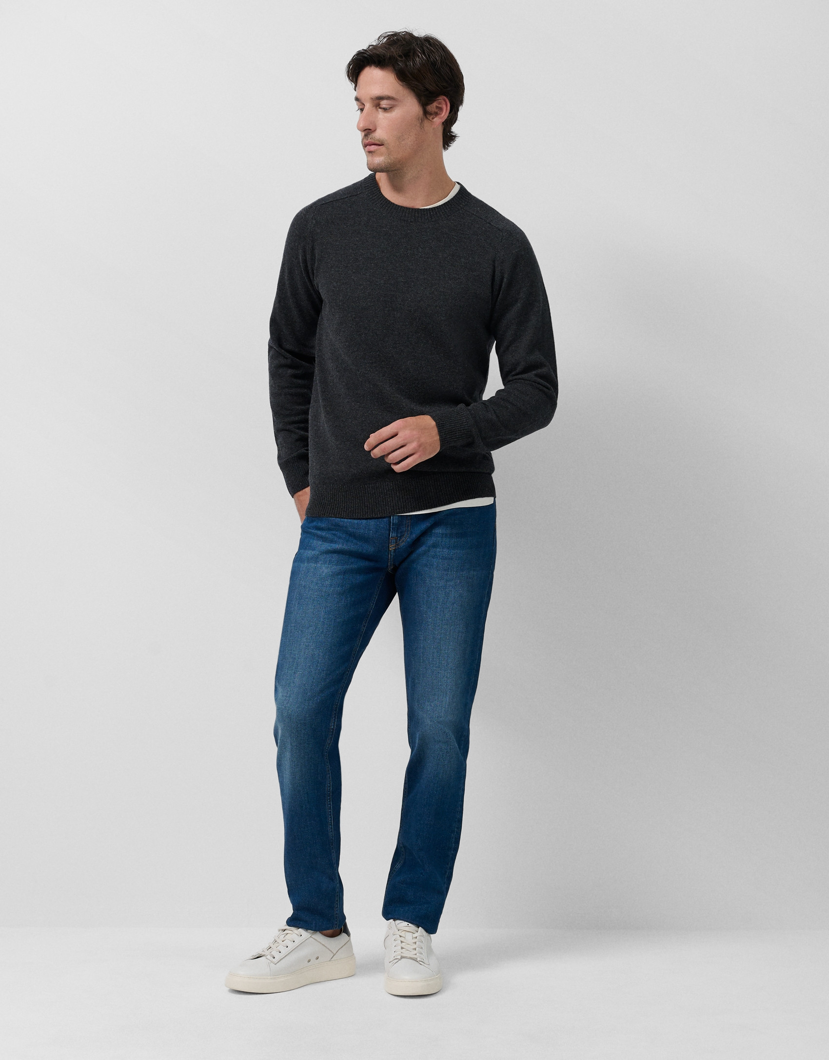 Jersey lana/cashmere gris oscuro - Hombre | Roberto Verino