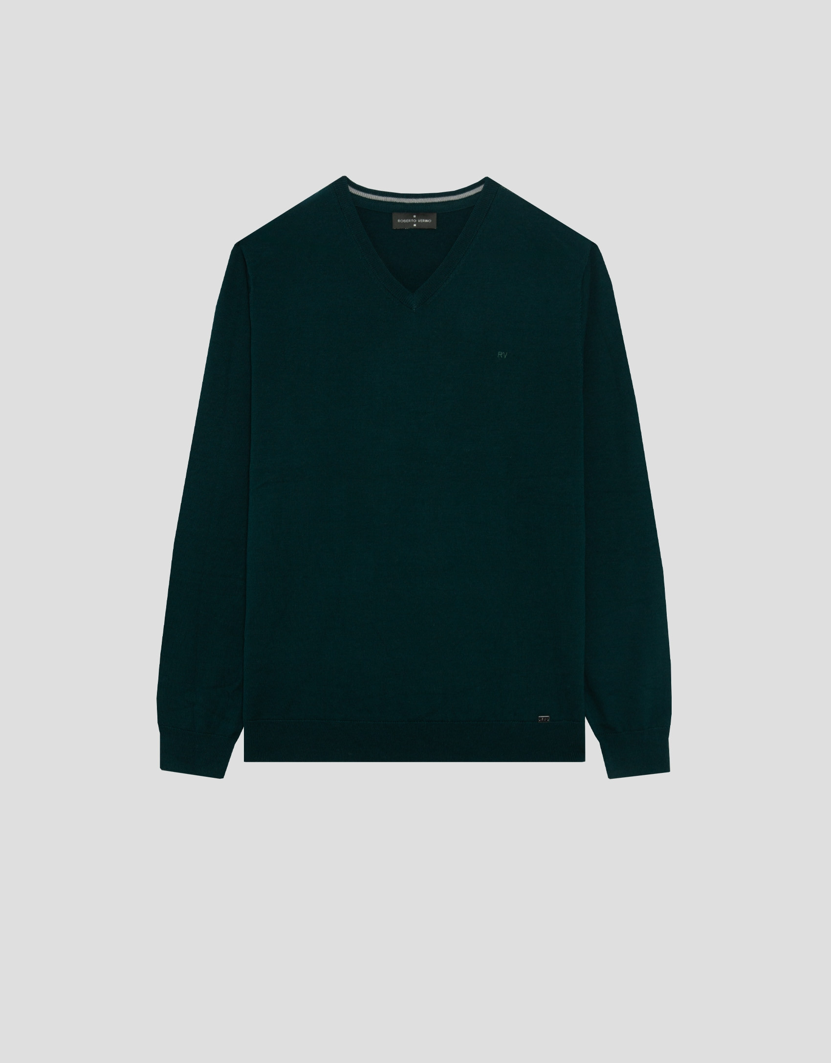 Dark green V-neck sweater - Man - AW2025 | Roberto Verino