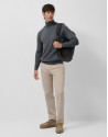 Grey melange wool turtleneck sweater - Man | Roberto Verino