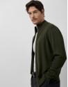 Chaqueta cremallera lisa color caqui - Hombre | Roberto Verino