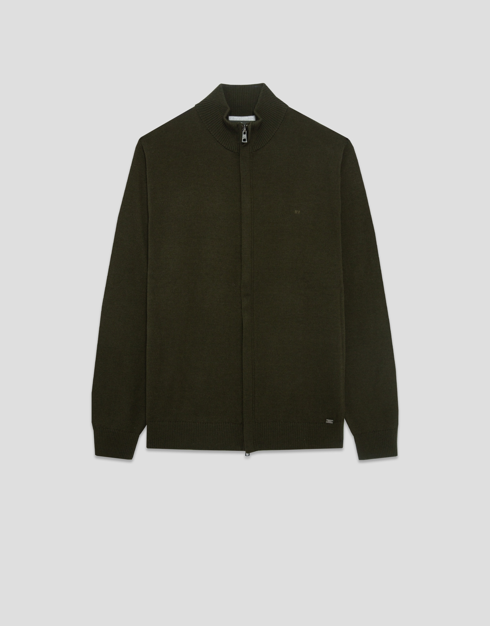 Chaqueta cremallera lisa color caqui - Hombre | Roberto Verino