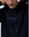 Navy wool/cotton hoodie - Man - AW2025 | Roberto Verino