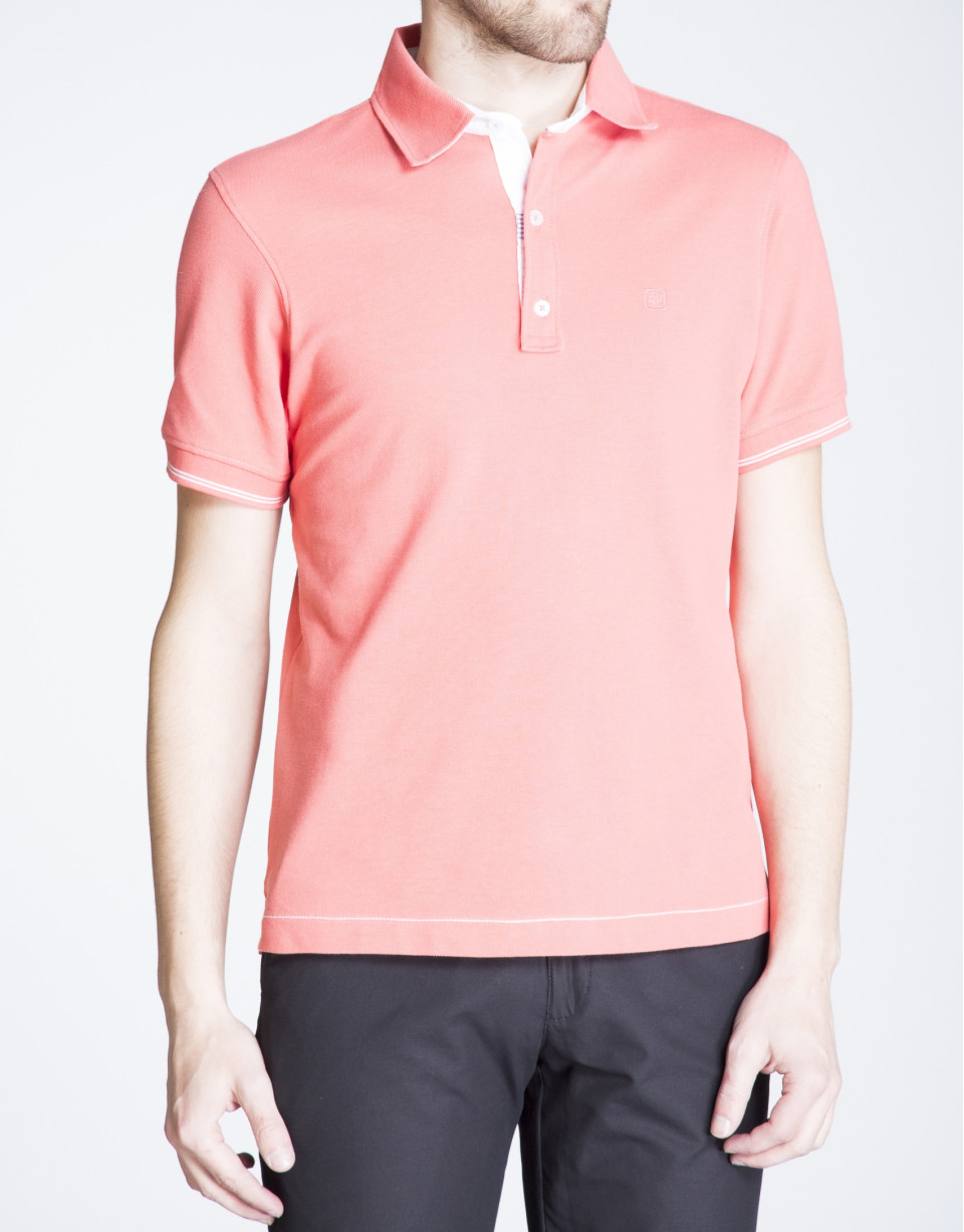 Coral pique top