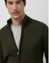 Plain khaki zip-up jacket - Man - AW2025 | Roberto Verino
