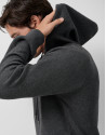 Sudadera con capucha lana/algodón gris ... | Roberto Verino