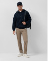 Navy wool/cotton hoodie - Man - AW2025 | Roberto Verino