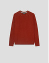 Burnt orange cable knit sweater - Man - AW2025 | Roberto Verino
