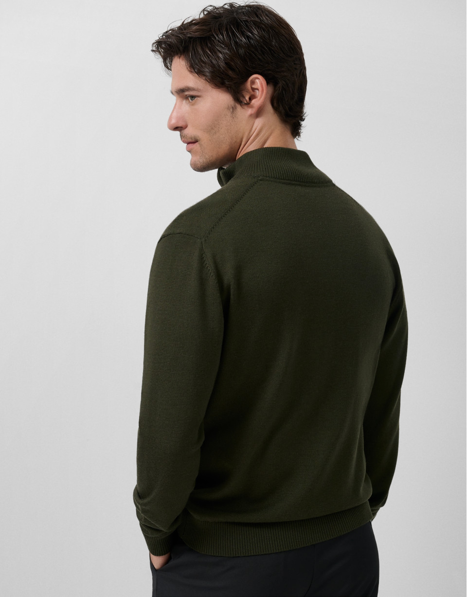Chaqueta cremallera lisa color caqui - Hombre | Roberto Verino