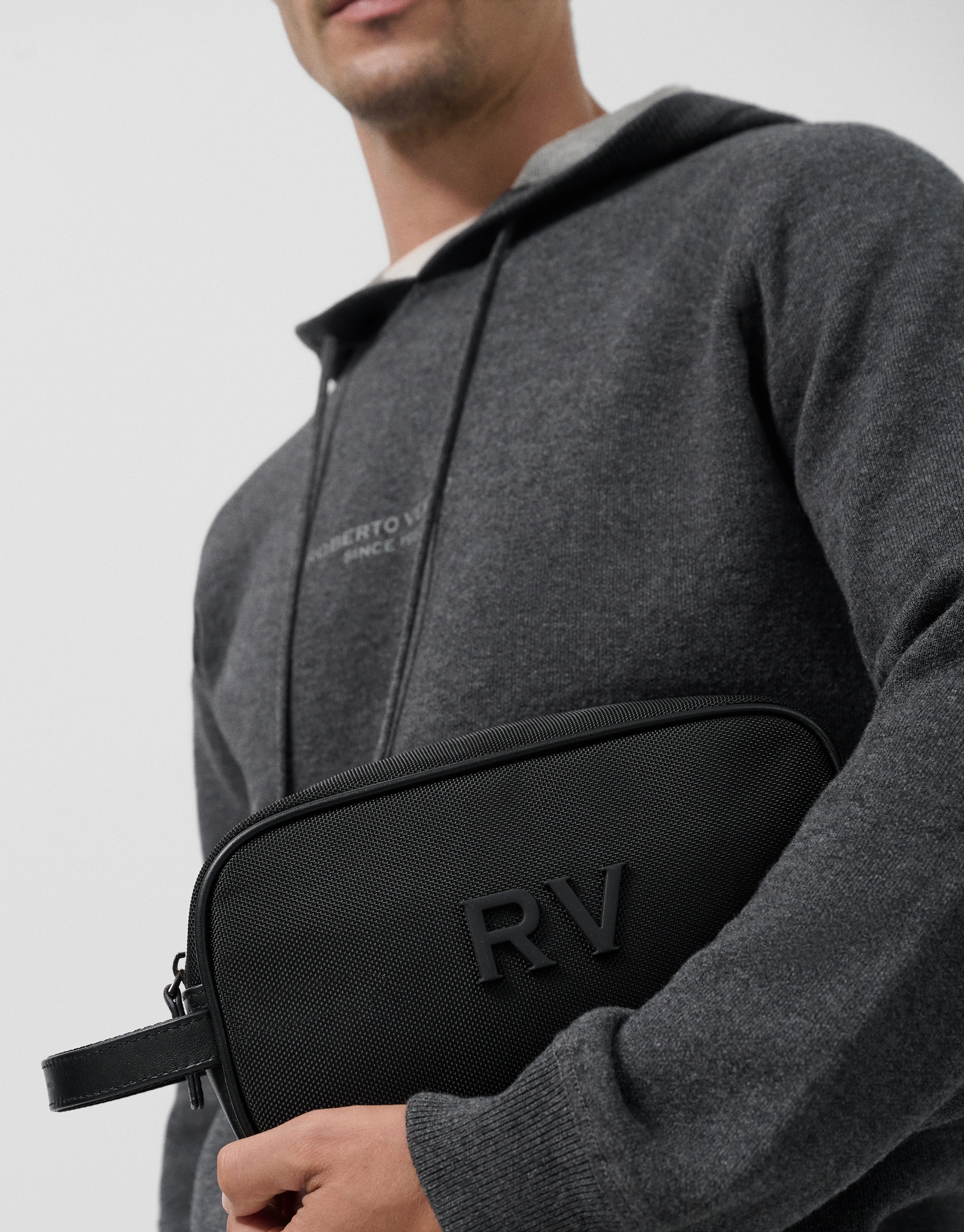 Sudadera con capucha lana/algodón gris ... | Roberto Verino