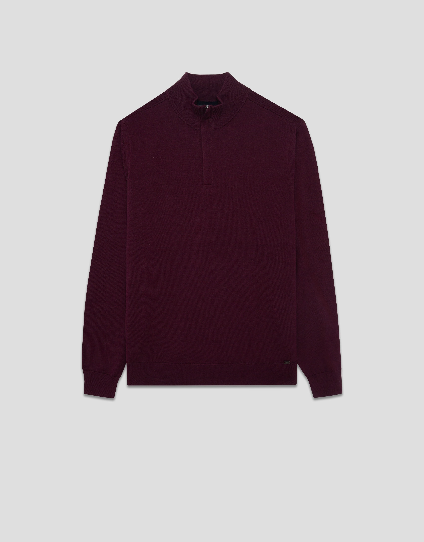 Plum wool zip-neck sweater - Man - AW2025 | Roberto Verino