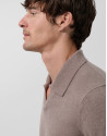 Dark mink melange polo neck sweater - Man | Roberto Verino
