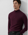 Plum wool zip-neck sweater - Man - AW2025 | Roberto Verino