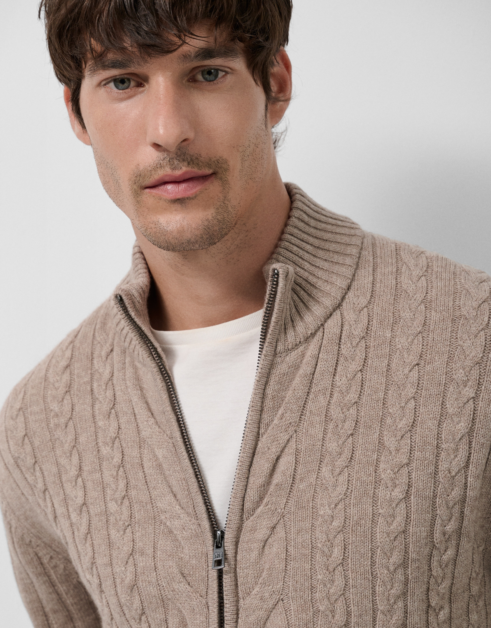 Mink melange cardigan - Man - AW2025 | Roberto Verino