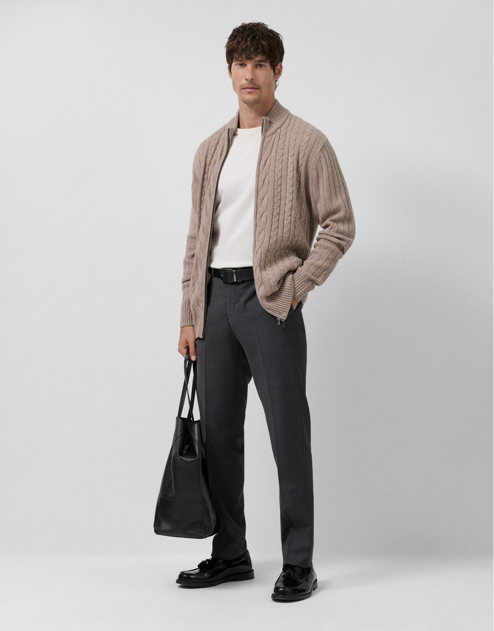 Chaqueta ochos visón melange - Hombre - OI2025 | Roberto Verino