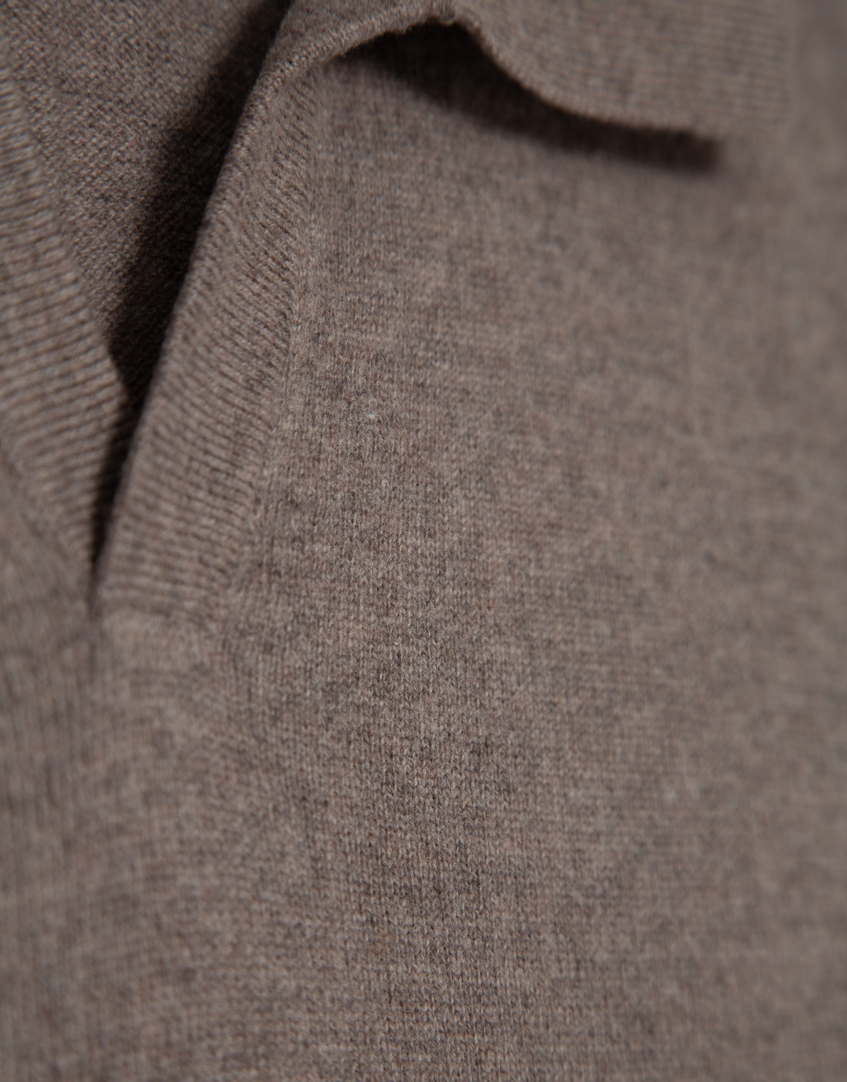 Dark mink melange polo neck sweater - Man | Roberto Verino