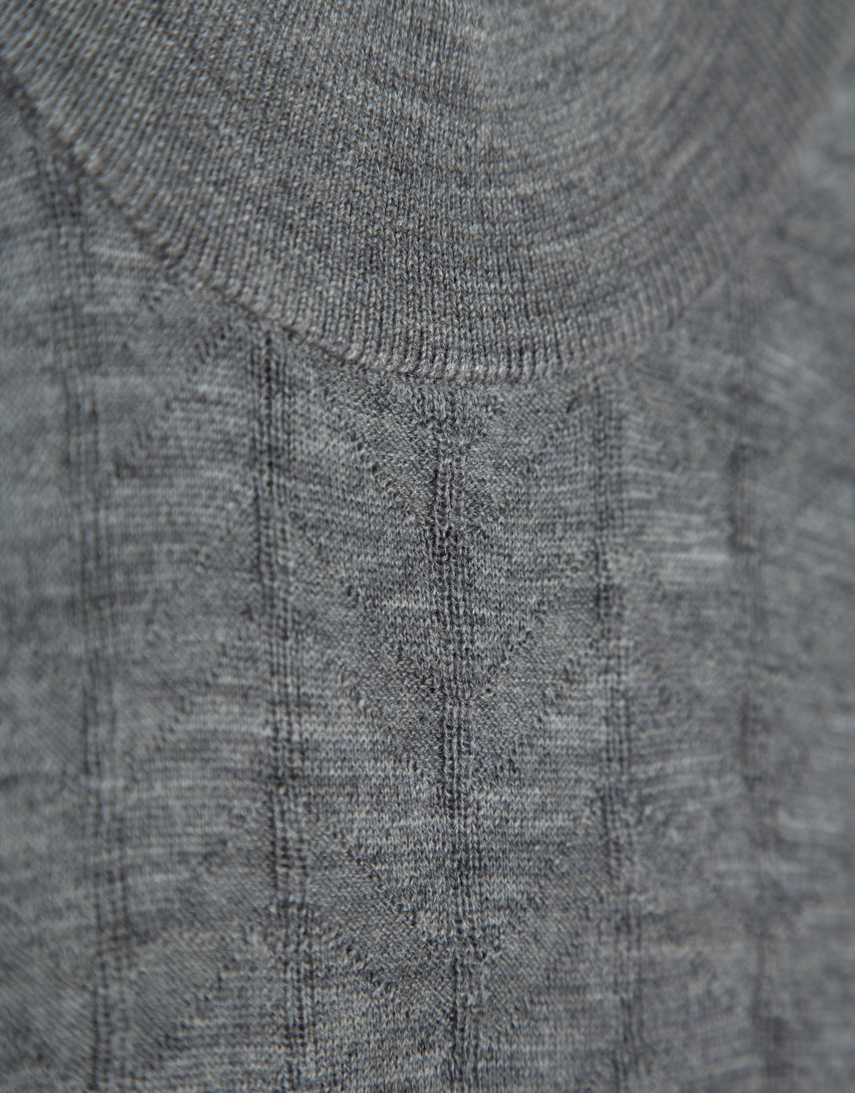 Grey melange wool sweater with fancy work - Man | Roberto Verino