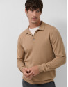 Camel knitted polo neck sweater - Man - AW2025 | Roberto Verino