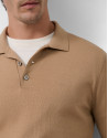 Jersey cuello tipo polo tricotado camel | Roberto Verino