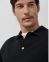 Black knitted polo neck sweater - Man - AW2025 | Roberto Verino