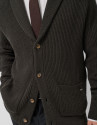 Dark khaki shawl collar jacket - Man - AW2025 | Roberto Verino