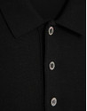 Jersey cuello tipo polo tricotado negro | Roberto Verino