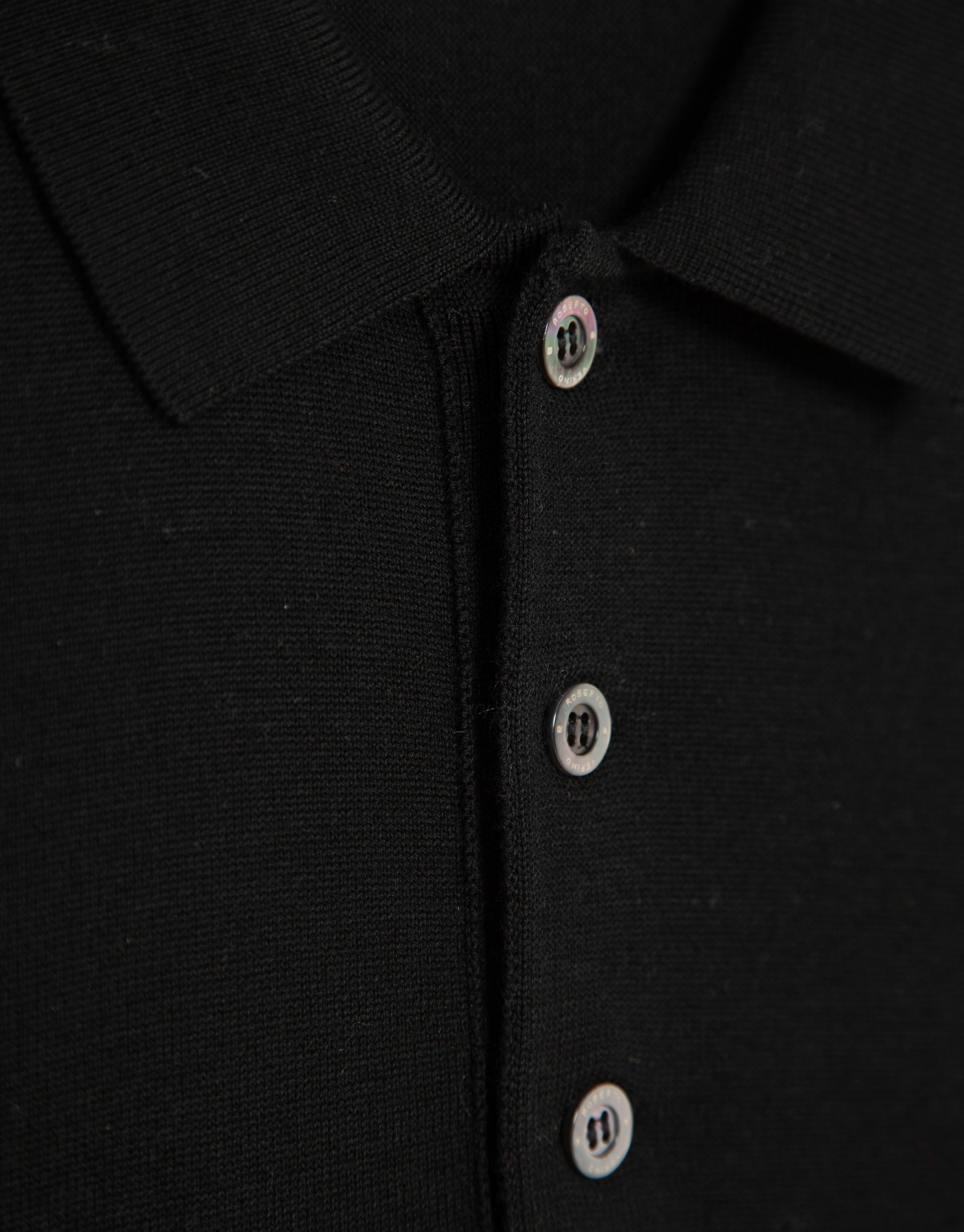 Black knitted polo neck sweater - Man - AW2025 | Roberto Verino
