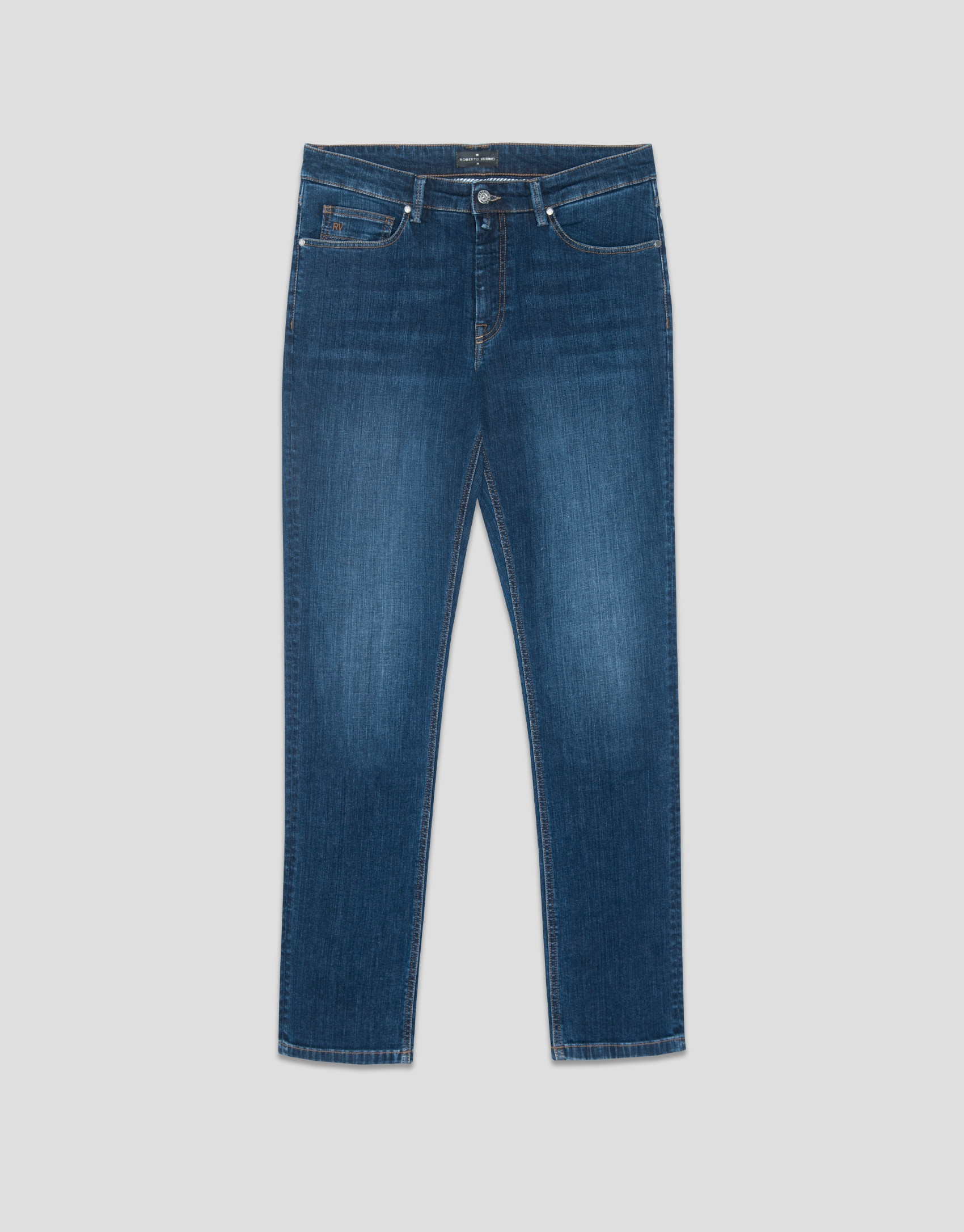 Men's regular medium blue denim pants. - Man | Roberto Verino