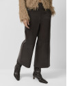 Pantalón ancho napa marrón - Mujer - OI2025 | Roberto Verino