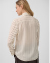 Beige striped shirt with bow at the neck | Roberto Verino