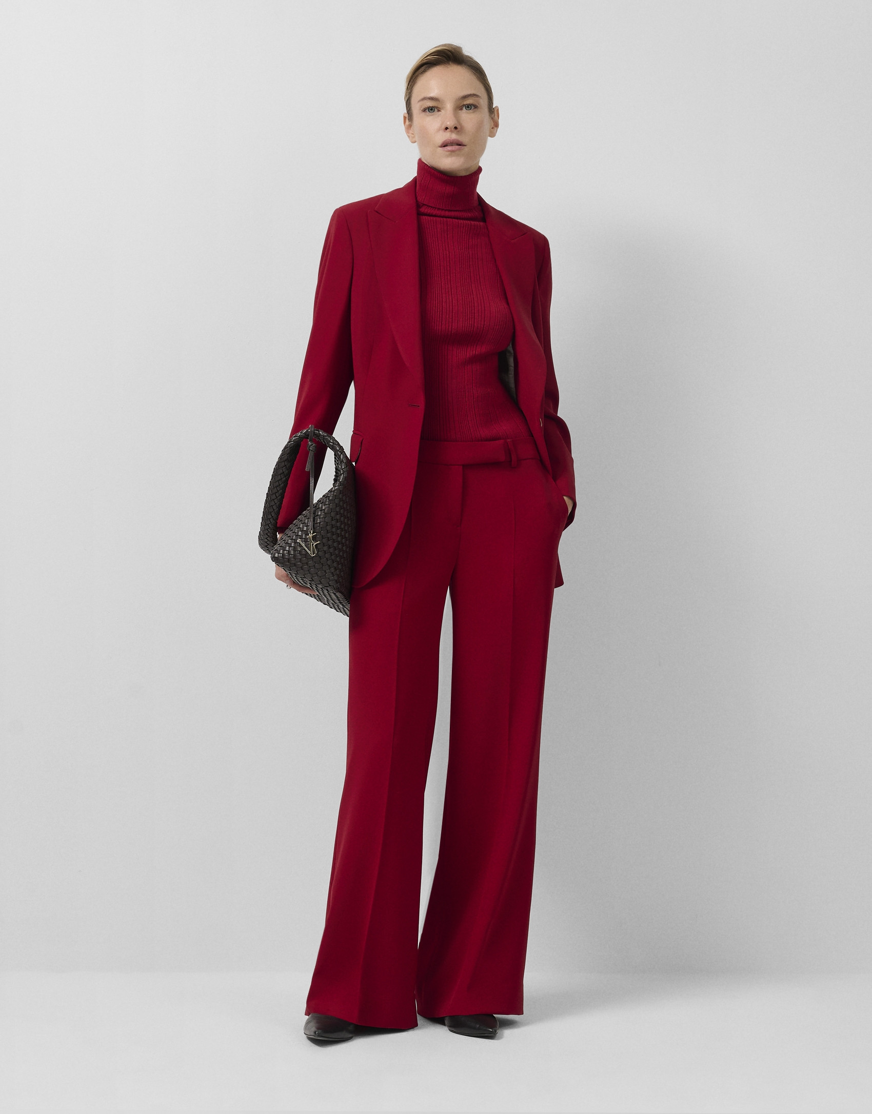 Blazer de un botón crepé rojo - AVANCE OI25 | Roberto Verino