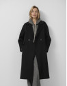 Abrigo largo oversize doble faz negro - Mujer | Roberto Verino